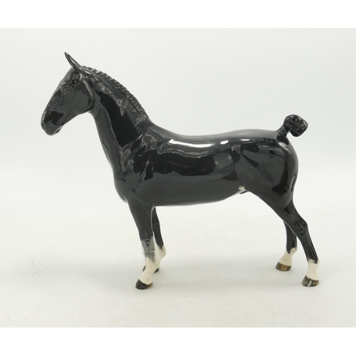 489 - Beswick  Black Hackney Horse 1361