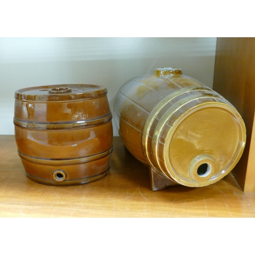 1163 - Wade Ceramics, two large table top barrels , height 21cm, These items were removed from the archives... 