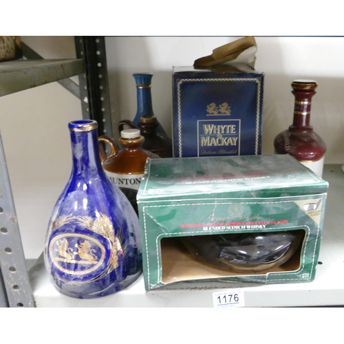 1176 - Wade Ceramics, a collection of Ceramic Whiskey & Spirits Decanters, some boxed, These items were rem... 