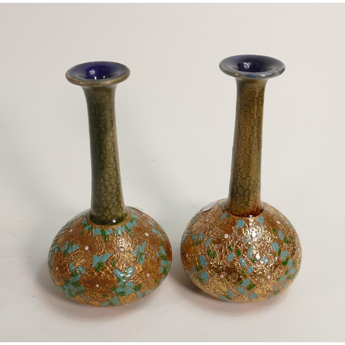 3A - Pair of Slater Doulton Lambeth Chime Vases, height 17cm(2)