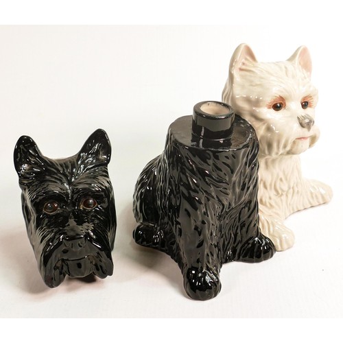 23 - Wade large Towser Distillery advertising black & white whisky decanter & an advertising cat, (dogs m... 