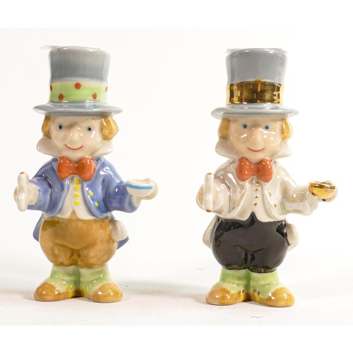 34 - Wade figures of gentleman with top hat & cup of tea, dated 2005, hand written in marker to top of ha... 