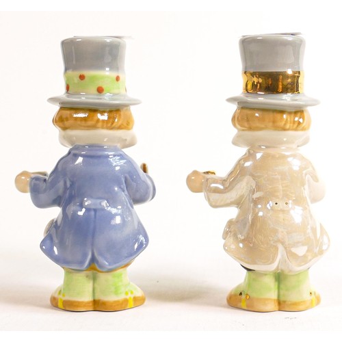 34 - Wade figures of gentleman with top hat & cup of tea, dated 2005, hand written in marker to top of ha... 