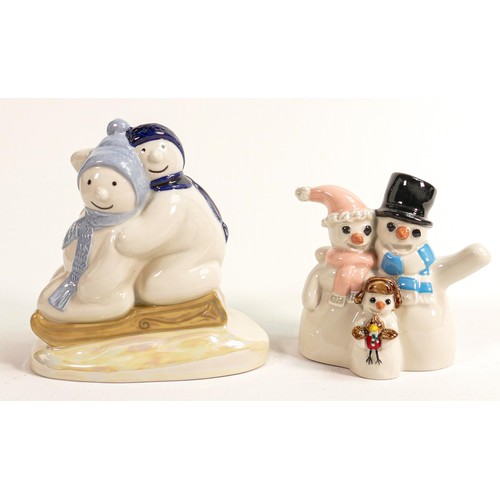 35 - Wade Seasonal Snow Greetings snowman figures, smaller signed in marker pen JW dated 20/9/05 and the ... 