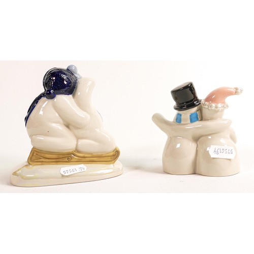 35 - Wade Seasonal Snow Greetings snowman figures, smaller signed in marker pen JW dated 20/9/05 and the ... 