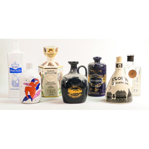 58 - Wade modern Whisky & spirit decanters including - Oatcake Gin, Nelsons Gin, Gordons Highlander etc. ... 