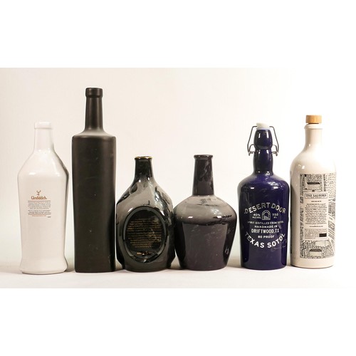 63 - Wade modern Whiskey & spirit decanters including Desert Door, The Salford Rum Company, Lauders, Wint... 