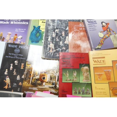 67 - A large collection of Wade reference books including Wade Dynasty, Whimsies, Bullers of Milton, Whis... 