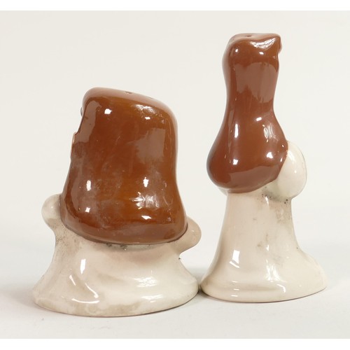 71 - Wade prototype Tetley Tea Folk salt & pepper pots, hand written to base & dated 1997, height of tall... 