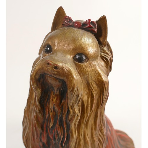 104 - North Light large resin figure of a seated Yorkshire Terrier, height 29cm. This was removed from the... 