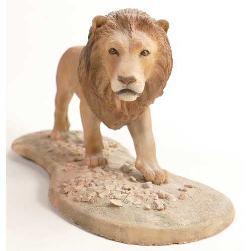 106 - North Light large resin figure of a Lion, length 35cm.  This was removed from the archives of the Wa... 