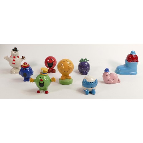 120 - Wade Mr Men figures - Mr Small, Little Miss Naughty, Mr Nosey, Mr Happy, Little Miss Bossy, Mr Funny... 