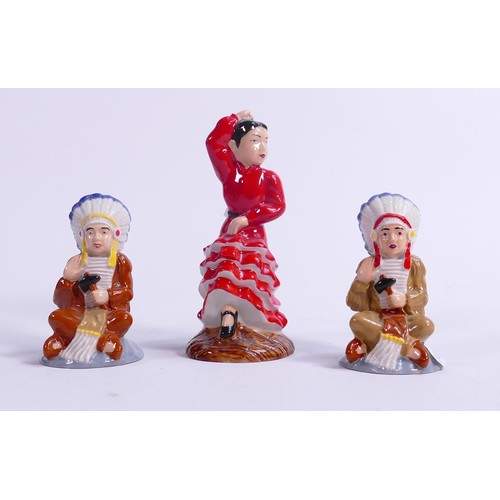 121 - Wade World of Children figures including The Indian Boy (two colourways) & The Spanish Girl (handwri... 