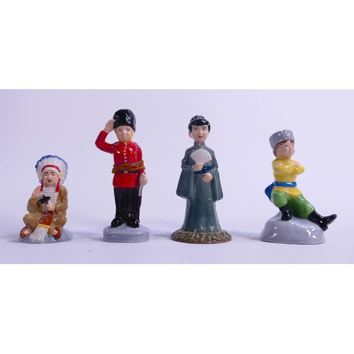 122 - Wade World of Children figures including The Indian Boy, Guardsman Boy, unmarked Geisha & Cossack Bo... 