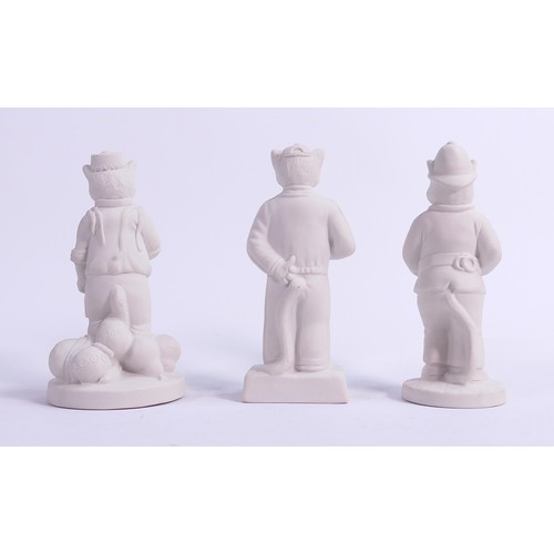 123 - Wade unglazed Bisque approved samples of Police Man as Cat, Drunkard as Cat & Prize winner as Cat, h... 