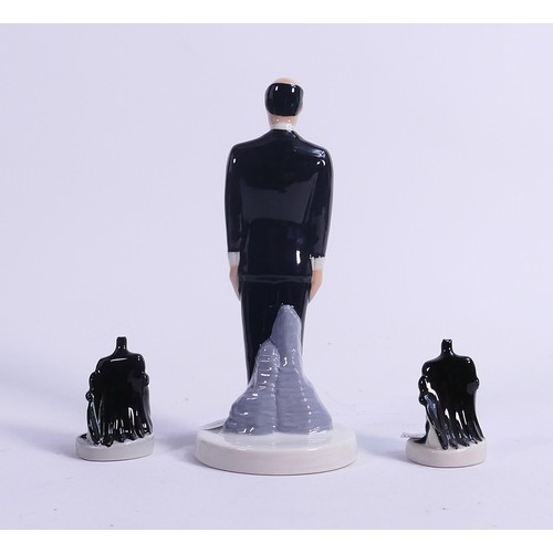 125 - Wade DC Comics figures Batman x 2 & Alfred Pennyworth (all unmarked) height of tallest 16cm. These w... 