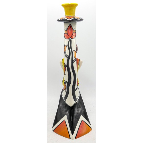 145 - Lorna Bailey Art Deco Lady Candlestick. Limited edition 19/100. 27cm high - with certificate, mark o... 