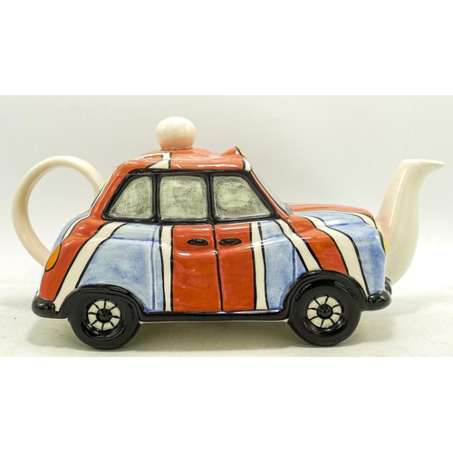 147 - Lorna Bailey Taxi tea pot 13cm high. Mark on bottom 