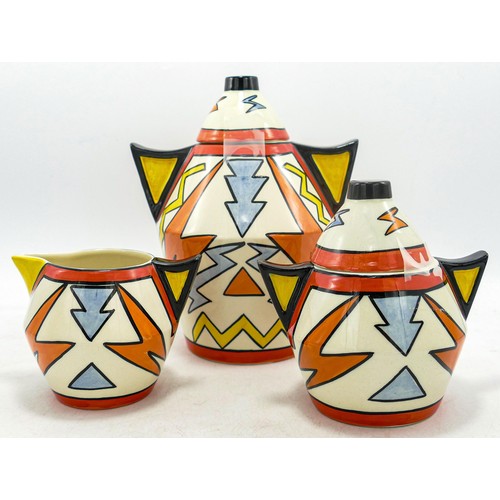 184 - Lorna Bailey 'Tempest' tea pot set. Limited edition. 186/350. Consists of tea pot, sugar bowl with l... 