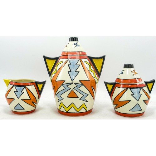 184 - Lorna Bailey 'Tempest' tea pot set. Limited edition. 186/350. Consists of tea pot, sugar bowl with l... 