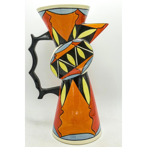 185 - Lorna Bailey 'Chevron' jug, limited edition 23/250 31cm high.