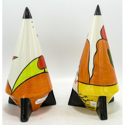 202 - Two Lorna Bailey Rocket sugar shakers - Apedale Valley Rocket sugar shaker, no marks 17cm high, plus... 