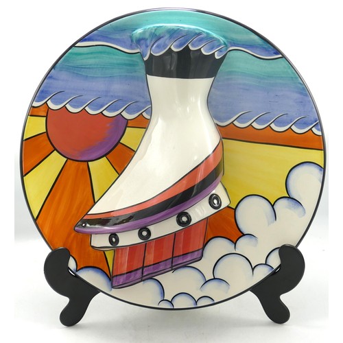 209 - Lorna Bailey Ocean Liner (raised effect) charger 33cm diameter. Limited edition no. 35/100 with cert... 