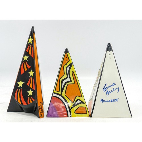 218 - Three Lorna Bailey pieces - Hillcrest Pyramid sugar shaker 13cm high marked on base 