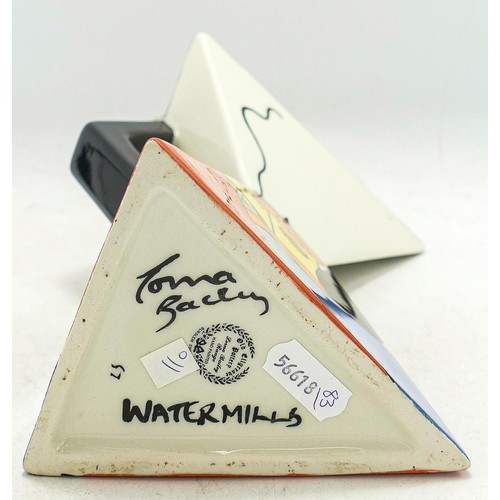 227 - Lorna Bailey Watermills triangular coffee pot. Mark on bottom 