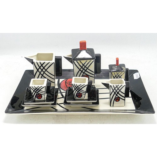 251 - Lorna Bailey Charles Rennie Mackintosh inspired Mini Coffee Set. Limited edition no. 23/100. 13 piec... 