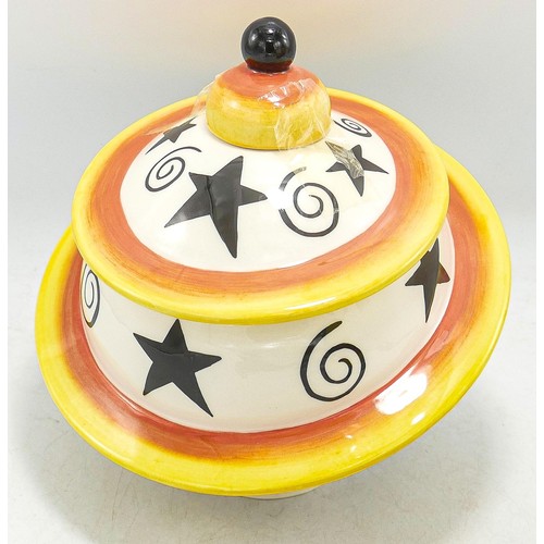 258 - Lorna Bailey Galaxy lidded pot 19cm high, limited edition No. 37/50 with certificate. Mark on base 