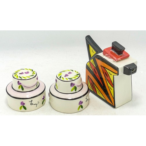 276 - Lorna Bailey x 3 pieces - Mini Cube tea pot 10cms high. Mark on bottom 