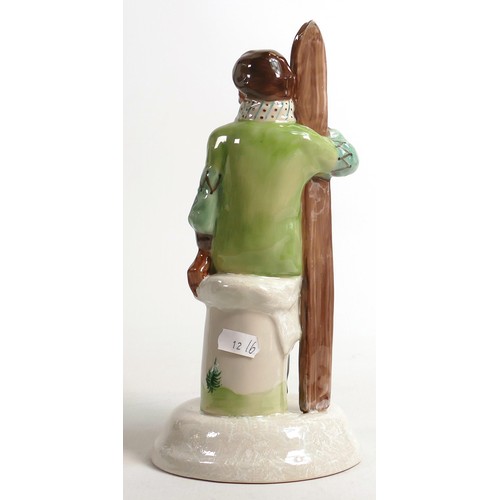 320 - Kevin Francis Peggy Davies figure of a woman with skis, signed Artists Colourway by Victoria Bourne.