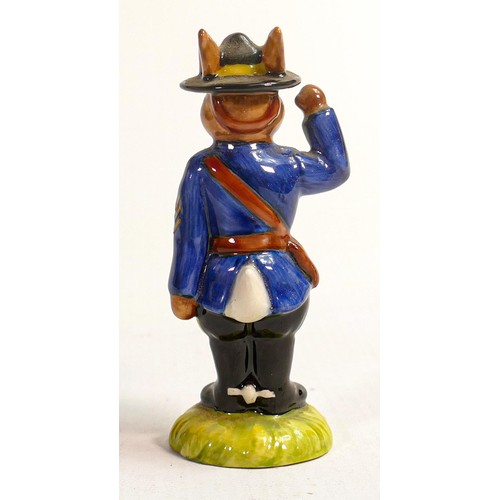 331 - Royal Doulton Bunnykins figure Sergeant Mountie, in unusual blue colourway, with Royal Doulton not f... 