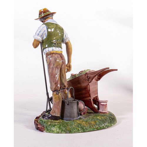 346 - Royal Doulton prestige figure of The Gardener in a prototype different colourway, h.26cm.