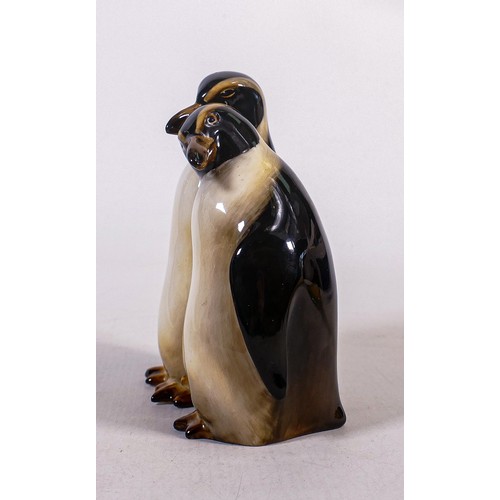 347 - Royal Doulton model of a pair of Penguins HN133,  Height 15.5cm - all over crazing, very tiny chip t... 