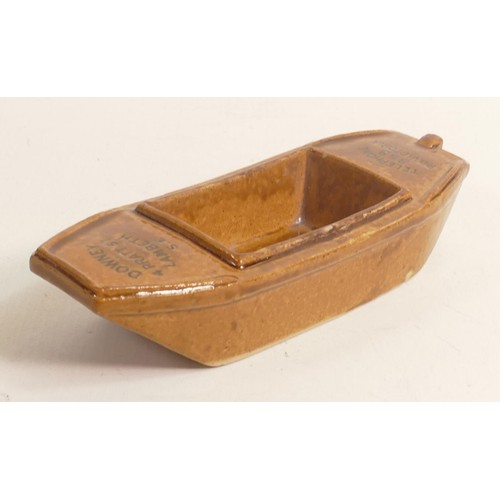 443 - Doulton Lambeth Stoneware advertising dish modelled as a barge, for Downey - 4 Pratt St. Lambeth, le... 