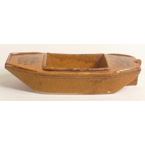 443 - Doulton Lambeth Stoneware advertising dish modelled as a barge, for Downey - 4 Pratt St. Lambeth, le... 