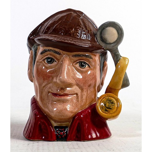 501 - Royal Doulton small character jug Sherlock Holmes, painted in a different red colourway, not for res... 