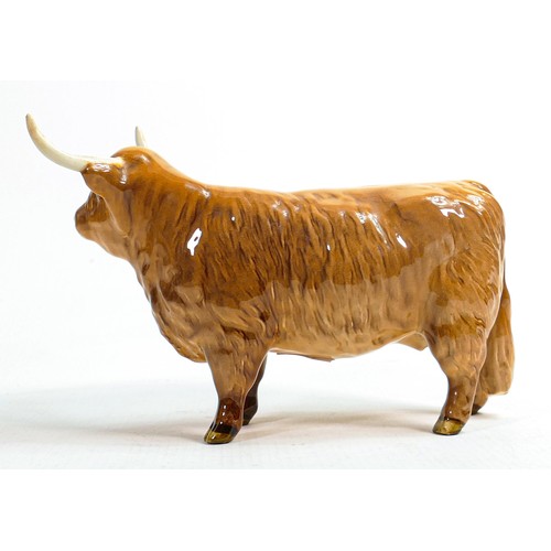 555 - Beswick Highland cow 1740 & calf 1827d. (2)