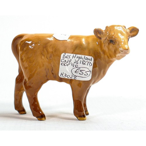 555 - Beswick Highland cow 1740 & calf 1827d. (2)