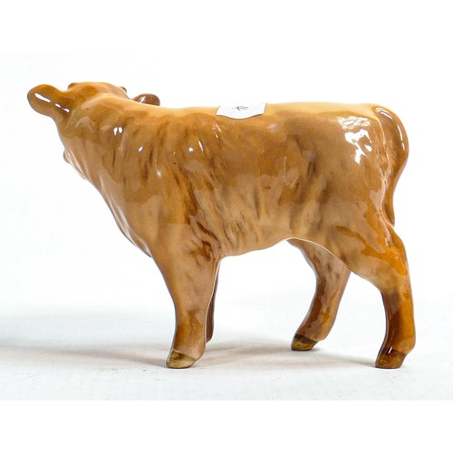 555 - Beswick Highland cow 1740 & calf 1827d. (2)