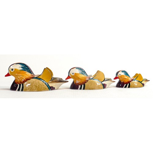 564 - A graduated set of Beswick Mandarin ducks approved by Peter Scott, comprising 1519-1, 2 and 3. (3)