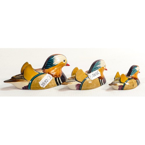 564 - A graduated set of Beswick Mandarin ducks approved by Peter Scott, comprising 1519-1, 2 and 3. (3)