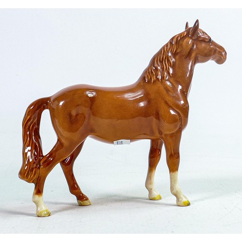 614 - Beswick Chestnut Head Up Pony 1197, restored ears.