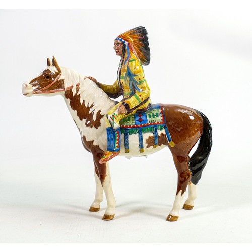 616 - Beswick Indian on Skewbald horse 1391, two restored legs.