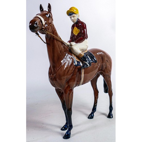 630 - Unusual Beswick Connoisseur gloss model of Red Rum with Brian Fletcher up.