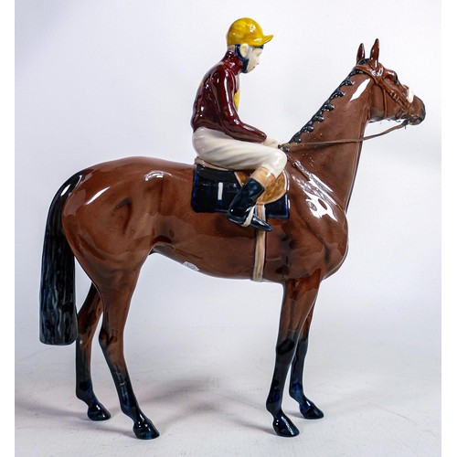 630 - Unusual Beswick Connoisseur gloss model of Red Rum with Brian Fletcher up.