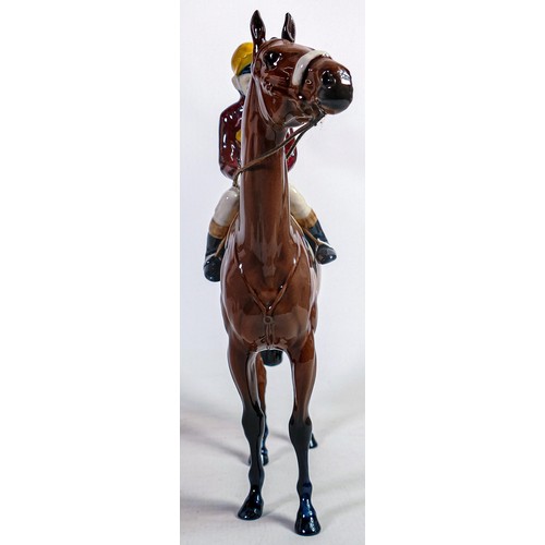 630 - Unusual Beswick Connoisseur gloss model of Red Rum with Brian Fletcher up.