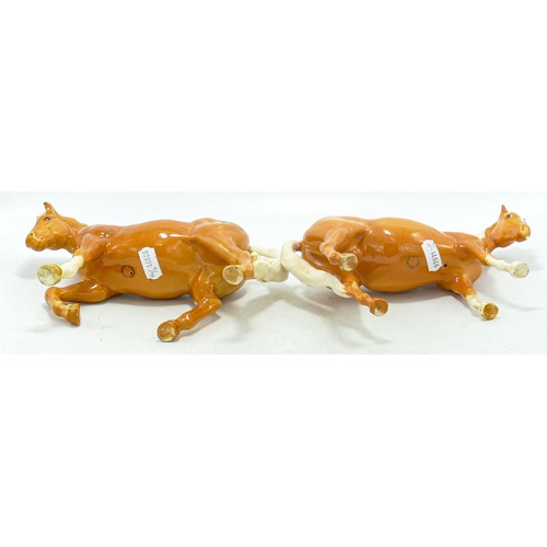 662 - Beswick Palomino Stocky Jogging mare 1090 & mare 1812. (2)